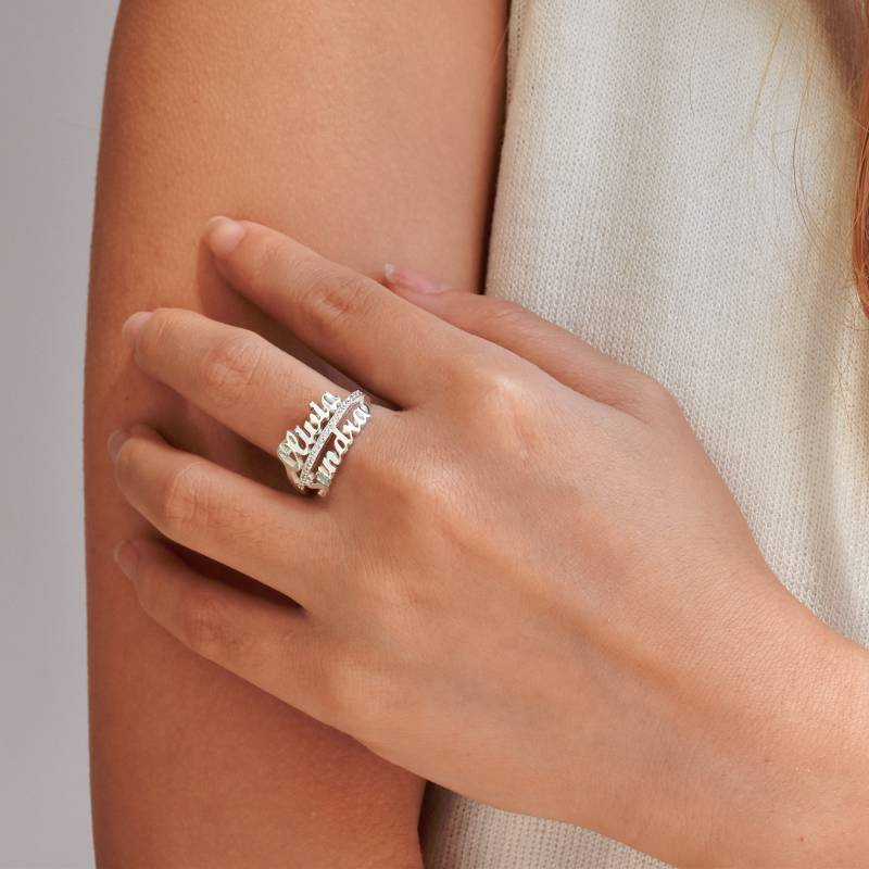 Personalisierter Zwei-Namen-Ring Doppelnamen Ring Familiennamen Beste Freundin Geschenk Frauen Namensschmuck Bff von Myluckideas