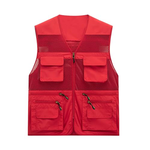 Mymyguoe Angelweste Für Herren Cargo Jacke Safari Jacke Mit Vielen Taschen Outdoor Sommerweste Leicht Werkzeugweste Militär Weste Schießweste Security Weste Trekking Wanderweste von Mymyguoe
