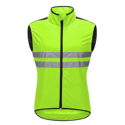 Mymyguoe Fahrradweste Herren Damen Sommer Sportweste Herren Reflektierend Winddicht Windstopper Laufweste Wasserdicht Atmungsaktiv MTB Warnweste Fahrrad Ärmellose Weste Radweste Leicht Softshellweste von Mymyguoe