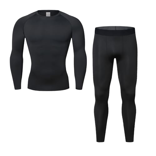 Mymyguoe Funktionsunterwäsche Herren Thermounterwäsche Thermo Unterwäsche Innenfleece Thermounterhemd Thermounterhose Zweiteiler Skiunterwäsche Unterwäsche Set Unterhemd + Unterhose von Mymyguoe