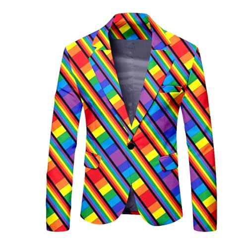 Mymyguoe Graffiti Sakko Herren Blazer Langarm Bunt Anzugjacket Funky Anzug Suit Neon Farbigen Anzugsakko LGBT Pride Stolzmonat Jackett Abschlussball Karneval Kostüm Herrenanzug von Mymyguoe