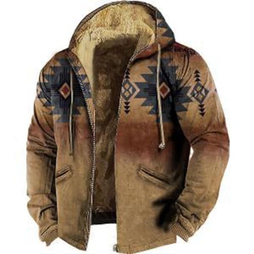 Mymyguoe Herren Fleecejacke Outdoor Winddichte Jacke Plüschfutter Freizeit warme Plüschjacke Verdickte Winterjacke Mit Reißverschluss Weihnachten Geschenke Christmas Bekleidung von Mymyguoe