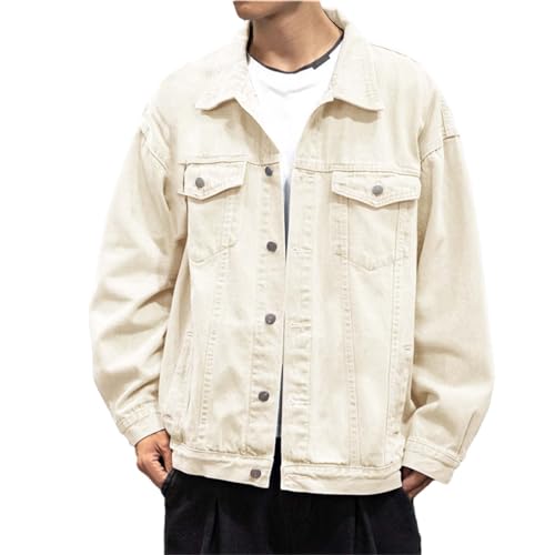 Mymyguoe Herren Jeansjacke Denim Übergangsjacke Oversized Sweatshirt Stern Casual Jacke mit Taschen Punk Y2K Baggy Hip Hop Vintage Sweatshirt Windbreaker Mantel Lässige Oberbekleidung von Mymyguoe