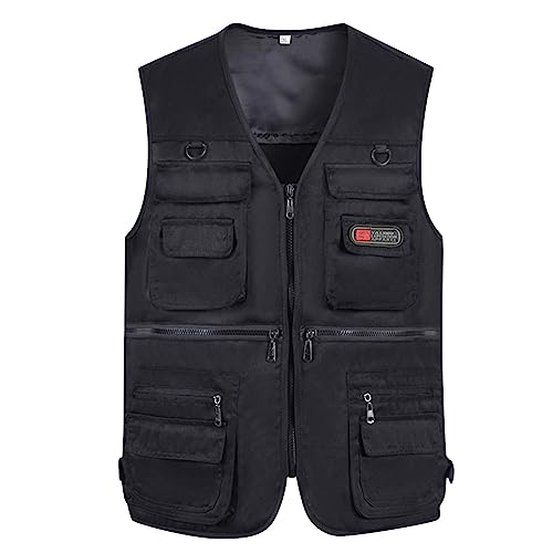 Mymyguoe Herren Outdoor Sommer Weste Leicht Quick-Drying Weste Angler Fotografie Wandern Weste Anglerweste mit Vielen Taschen Arbeit Reisen Mehrere von Mymyguoe