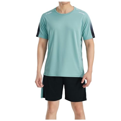 Mymyguoe Herren Schlafanzug Kurz Pyjama Kurz Sleepwear Nightwear Nachtwäsche Set Sommer Kurzarm Pyjamas Oberteil Und Stretch Shorts Zweiteiler Pyjamaset Weich Leicht Nightwear Set Für Männer von Mymyguoe