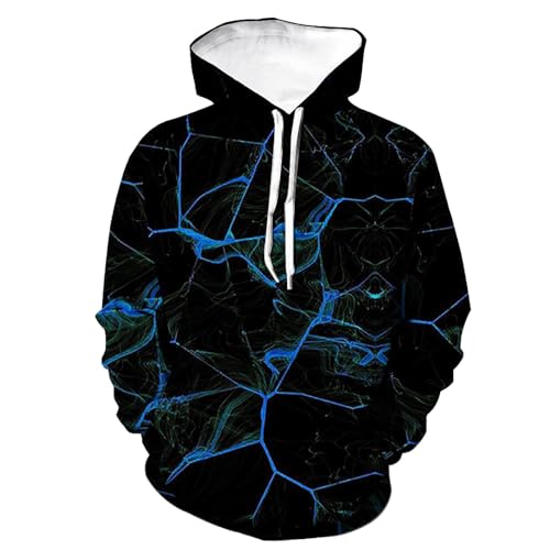 Hoodie Herren Kapuzenpullover 3D Druck Kontrastfarbe Sweatshirt Pulli mit Kapuze Herbst Sport Freizeit Pullover Outdoor Verdickte Trainingsjacke Windjacke von Mymyguoe