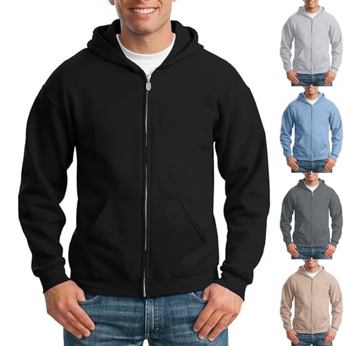 Mymyguoe Hoodie Herren Schwarz Kapuzenpullover Mit Reißverschluss Pullover Langarm Sweatjacke Sweatshirt Mit Taschen Sweat Jacken Hoody Kapuzenjacke Geschenke Für Männer Jungen Herren von Mymyguoe