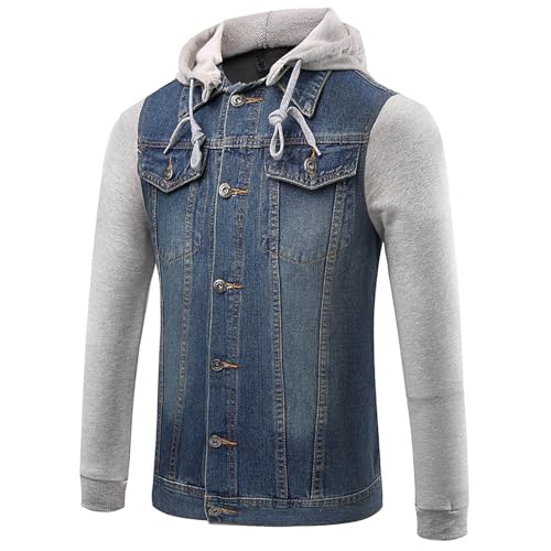 Mymyguoe Jeansjacke Herren Mit Kapuze Patchwork Kapuzenjacke Denim Jacke Slim Fit Jeansmantel Biker Style Jeans Jacket Klassisch Cowboy Motorradjacke Trucker-Jacke Kapuzenpullover Sweatjacke Mymyguoe Jeansjacke Herren Mit Kapuze Patchwork Kapuzenjacke Denim Jacke Slim Fit Jeansmantel Biker Style Jeans Jacket Klassisch Cowboy Motorradjacke Trucker-Jacke Kapuzenpullover Sweatjacke von Mymyguoe