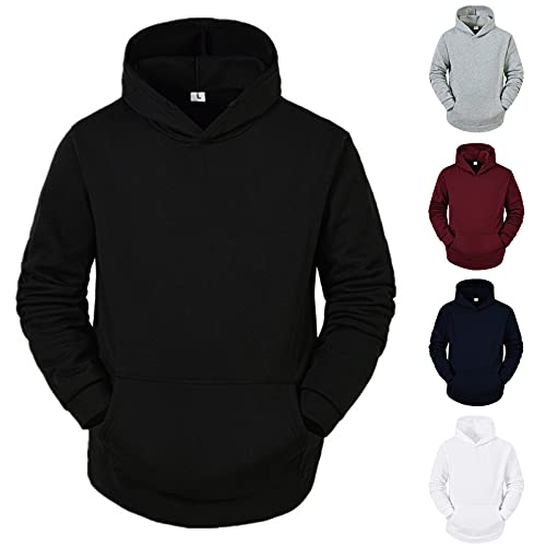 Mymyguoe Kapuzenpullover Für Herren Herbst Winter Hoodie Warm Pullover Mit Kapuze Sweatshirt Hoody Streetwear Oberteile Langarmshirt Einfarbig Longpullover 2024 Outwear Pulli von Mymyguoe