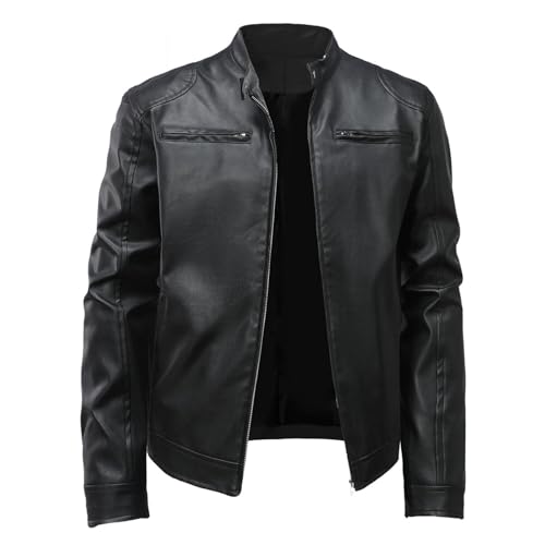 Mymyguoe Lederjacke Herren Übergangsjacke Winter Slim Fit Ledermäntel Outdoor Bomberjacke Bikerjacken Motorradjacke Einfarbig Herrenjacke Fliegerjacke Beiläufig Kunstlederjacke Sportjacke Streatwear Mymyguoe Lederjacke Herren Übergangsjacke Winter Slim Fit Ledermäntel Outdoor Bomberjacke Bikerjacken Motorradjacke Einfarbig Herrenjacke Fliegerjacke Beiläufig Kunstlederjacke Sportjacke Streatwear von Mymyguoe