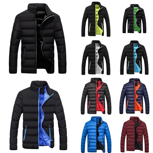 Mymyguoe Leichte Winterjacke Herren Steppjacke Winddicht Daunenjacke Warm Gefüttert Jacke Pufferjacket Mit Reißverschluss Übergangsjacke Softshelljacke Sportjacke Wanderjacke Winter Kleidung von Mymyguoe