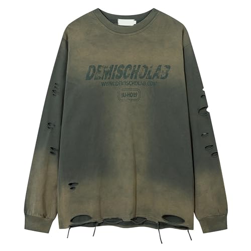 Mymyguoe Loch Zerrissene Strickpullover Herren Vintage Ripped Torn Oberteile Y2K Modische Streetwear Sweater Langarm Rundhals Winterpullover Gestrickte Longpullover Tops Gothic Punk Pullover Mymyguoe Loch Zerrissene Strickpullover Herren Vintage Ripped Torn Oberteile Y2K Modische Streetwear Sweater Langarm Rundhals Winterpullover Gestrickte Longpullover Tops Gothic Punk Pullover von Mymyguoe