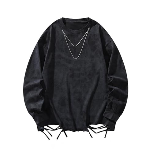 Mymyguoe Loch Zerrissene Strickpullover Herren Vintage Ripped Torn Oberteile Y2K Modische Streetwear Sweater Langarm Rundhals Winterpullover Gestrickte Longpullover Tops Gothic Punk Pullover Mymyguoe Loch Zerrissene Strickpullover Herren Vintage Ripped Torn Oberteile Y2K Modische Streetwear Sweater Langarm Rundhals Winterpullover Gestrickte Longpullover Tops Gothic Punk Pullover von Mymyguoe
