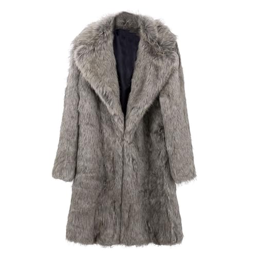 Mymyguoe Pelzmantel Herren Lang Fellmantel Kunstfell Plüsch Winterjacke Warm Mantel Wind Coat Warm Mantel Kunstpelz Faux Fur Lange Jacke Kunstpelz Kostüm Faux Pelz Wintermantel Outdoorjacke von Mymyguoe