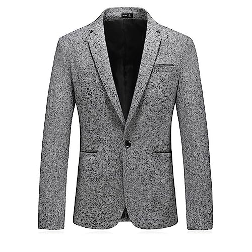 Mymyguoe Sakko Herren Blazer Mantel Kahnkragen Blazer für Männer Regular Fit Herren Sakko Sportlich Slim Fit Blazer Männer Modern Freizeit Jacke Anzugjacke Sportsakko Herren Slim Fit von Mymyguoe