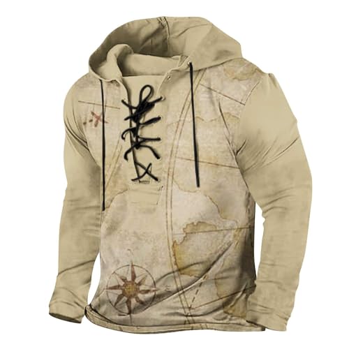 Mymyguoe Sweatshirts Für Herren Mittelalter Hemd 3D Drucken Vintage Pullover Mit Schnürung Piratenkostüm Kapuzenpullover 3D Gedrucktes Sweatshirt Schnürung Outdoor Tactical T-Shirt Distressed Oberteil Mymyguoe Sweatshirts Für Herren Mittelalter Hemd 3D Drucken Vintage Pullover Mit Schnürung Piratenkostüm Kapuzenpullover 3D Gedrucktes Sweatshirt Schnürung Outdoor Tactical T-Shirt Distressed Oberteil von Mymyguoe