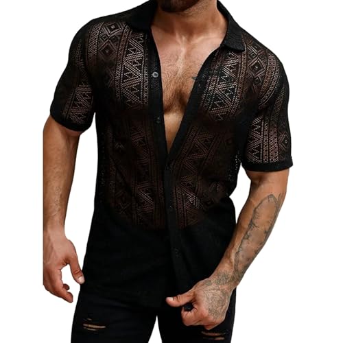 Mymyguoe Swinger Club Netzhemd Herren Spitzen Hemd Langarmshirt Transparent Mesh Top Netz Shirt Hemd Mit Knöpfen Sexy Erotik Unterwäsche Clubwear Blumen Langarm Freizeit Hemd Mymyguoe Swinger Club Netzhemd Herren Spitzen Hemd Langarmshirt Transparent Mesh Top Netz Shirt Hemd Mit Knöpfen Sexy Erotik Unterwäsche Clubwear Blumen Langarm Freizeit Hemd von Mymyguoe
