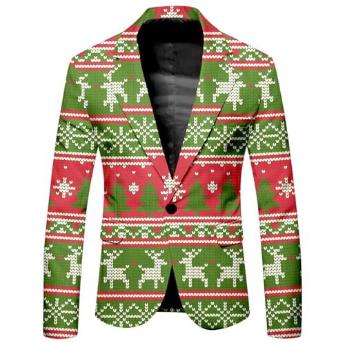 Mymyguoe Weihnachtsjacke Herren Festliches Outfit Mit Muster Ein Knopf Sakkos Weihnachtsblazer Männer Suit Jacket Party-Blazer Business Herrenanzug Sportsakko Partykleid Weihnachtssakko Mymyguoe Weihnachtsjacke Herren Festliches Outfit Mit Muster Ein Knopf Sakkos Weihnachtsblazer Männer Suit Jacket Party-Blazer Business Herrenanzug Sportsakko Partykleid Weihnachtssakko von Mymyguoe