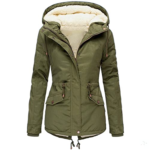 Mymyguoe Winterjacke Damen Teddyjacke Pufferjacken Lose Wintermantel Winterparka Snowboardjacke Puffermantel Winter Warm Outdoor Jacke Schneejacke Baggy Outwear Ski-Jacken Frauen von Mymyguoe