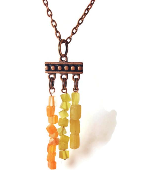 Gezackte Orange Rock Natürliche Halskette/Helle Farbe Gezackte Orange Rock Natürliche Halskette/Helle Farbe von MynisaUnique