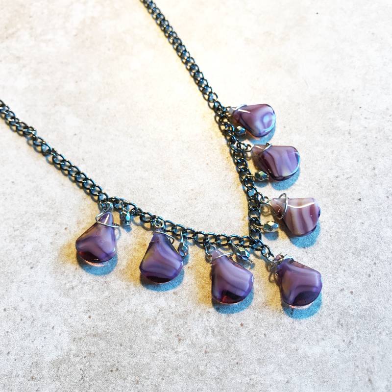 Lila Stein Halskette Set // Tropfen Perlen Schlichte Baumeln Lila Stein Halskette Set // Tropfen Perlen Schlichte Baumeln von MynisaUnique