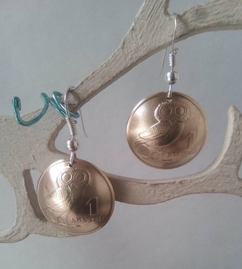 Ohrringe Aus 1 Drachme Griechenland Und 925Er Sterlingsilber Ohrringe Aus 1 Drachme Griechenland Und 925Er Sterlingsilber von MyosotisCreation