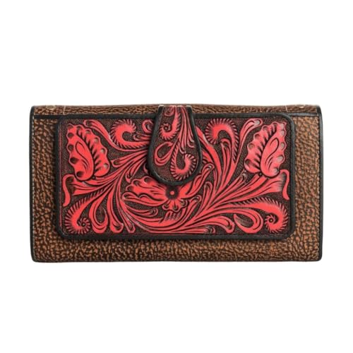 Myra Bag Geldbörse aus Leder mit Westernprägung für Damen, Rot/Ausflug, einfarbig (Getaway Solids), Western von Myra Bag