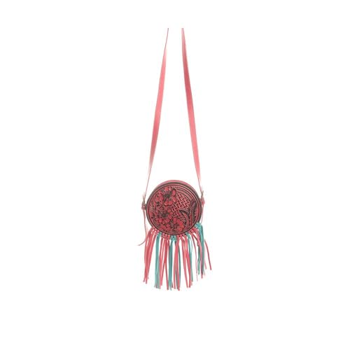 Myra Bag Runde Tasche für Damen – Western-Umhängetasche aus recyceltem Leder, Rot/Ausflug, einfarbig (Getaway Solids) von Myra Bag
