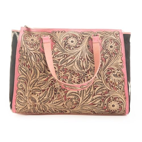 Myra Bag Western Leder und Hairon Handtasche für Damen, Pink von Myra Bag