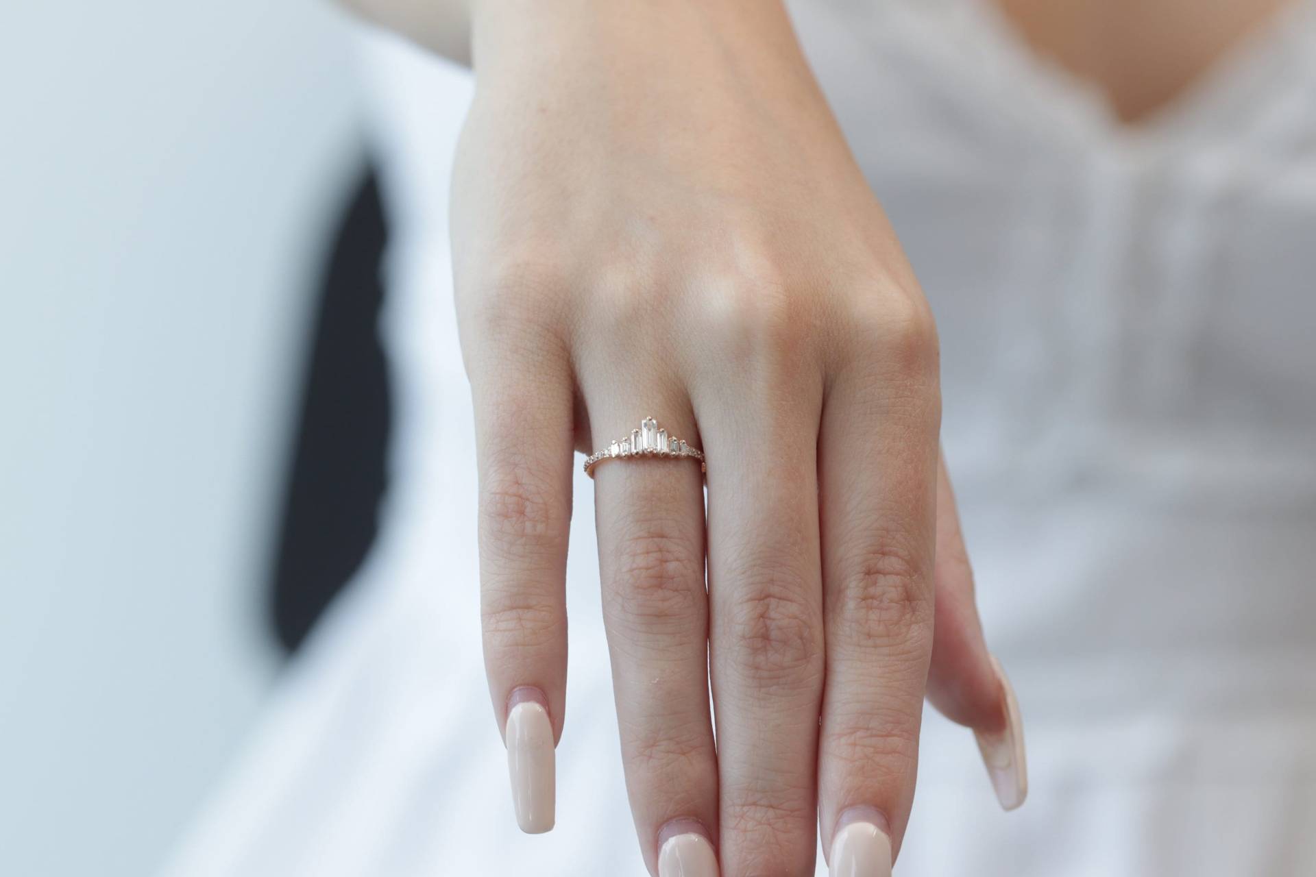 10K/14K/18K Gold Baguette Ring Mit Zirkonia/Massives Cz Handgemachter Mutterring Bestes Muttertagsgeschenk Weihnachtsgeschenk 10K/14K/18K Gold Baguette Ring Mit Zirkonia/Massives Cz Handgemachter Mutterring Bestes Muttertagsgeschenk Weihnachtsgeschenk von MyraFineJewelry
