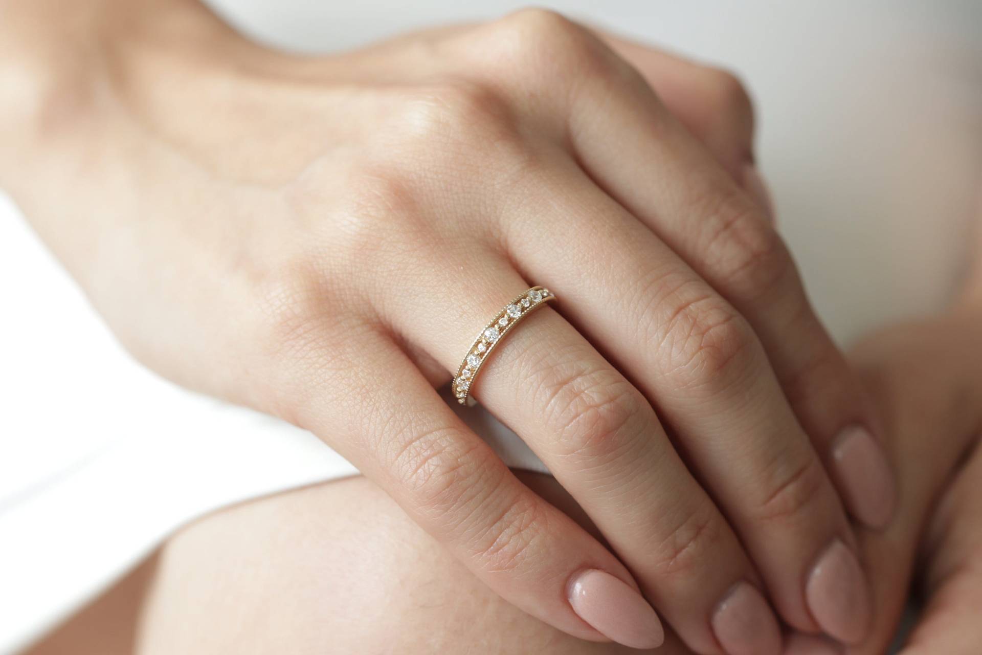 10K/14K/18K Gold Zirkon Ring/3 Mm Halb Eternity Stapelbarer Cz Micro Pave Bestes Muttertagsgeschenk Weihnachtsgeschenk 10K/14K/18K Gold Zirkon Ring/3 Mm Halb Eternity Stapelbarer Cz Micro Pave Bestes Muttertagsgeschenk Weihnachtsgeschenk von MyraFineJewelry