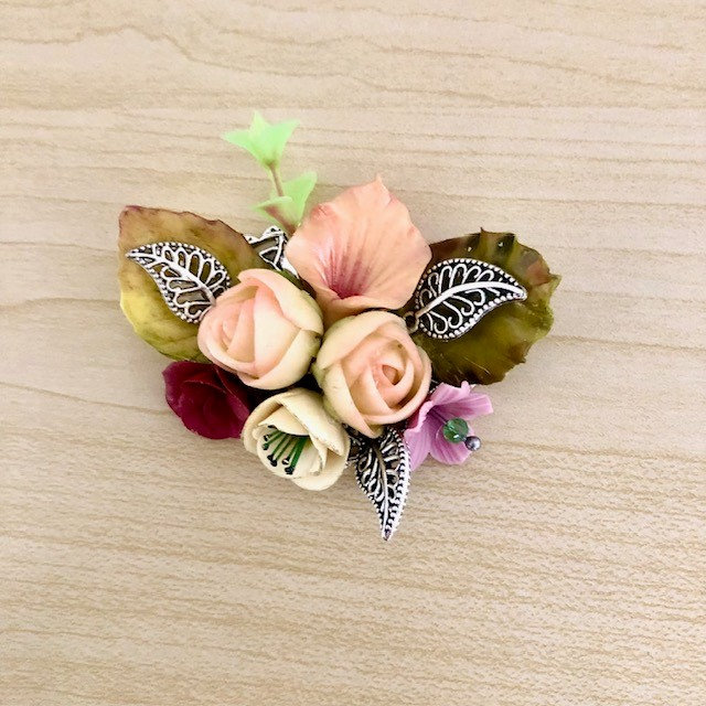 Geschenkidee Apfelbaum-Blumenbrosche Aus Kaltem Porzellan, Blumiger Schmuck von Myriambijoux