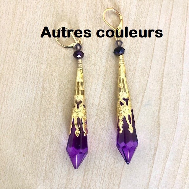 Kegelohrringe Aus Swarovski-Kristallen, Lange Baumelnde Tropfen, Elfenohrringe Kegelohrringe Aus Swarovski-Kristallen, Lange Baumelnde Tropfen, Elfenohrringe von Myriambijoux