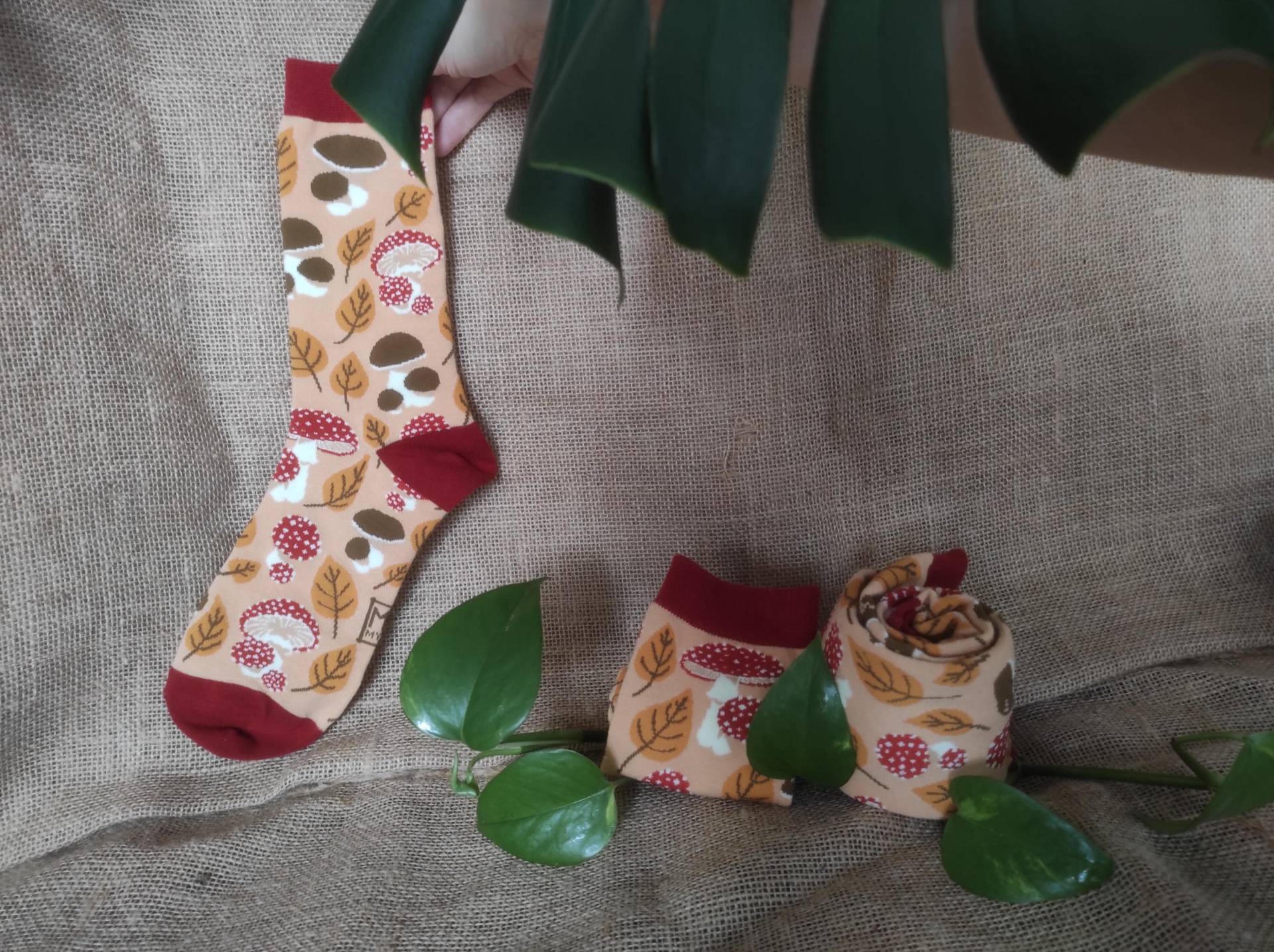 Designer Socken - Pilze von MyrithArt