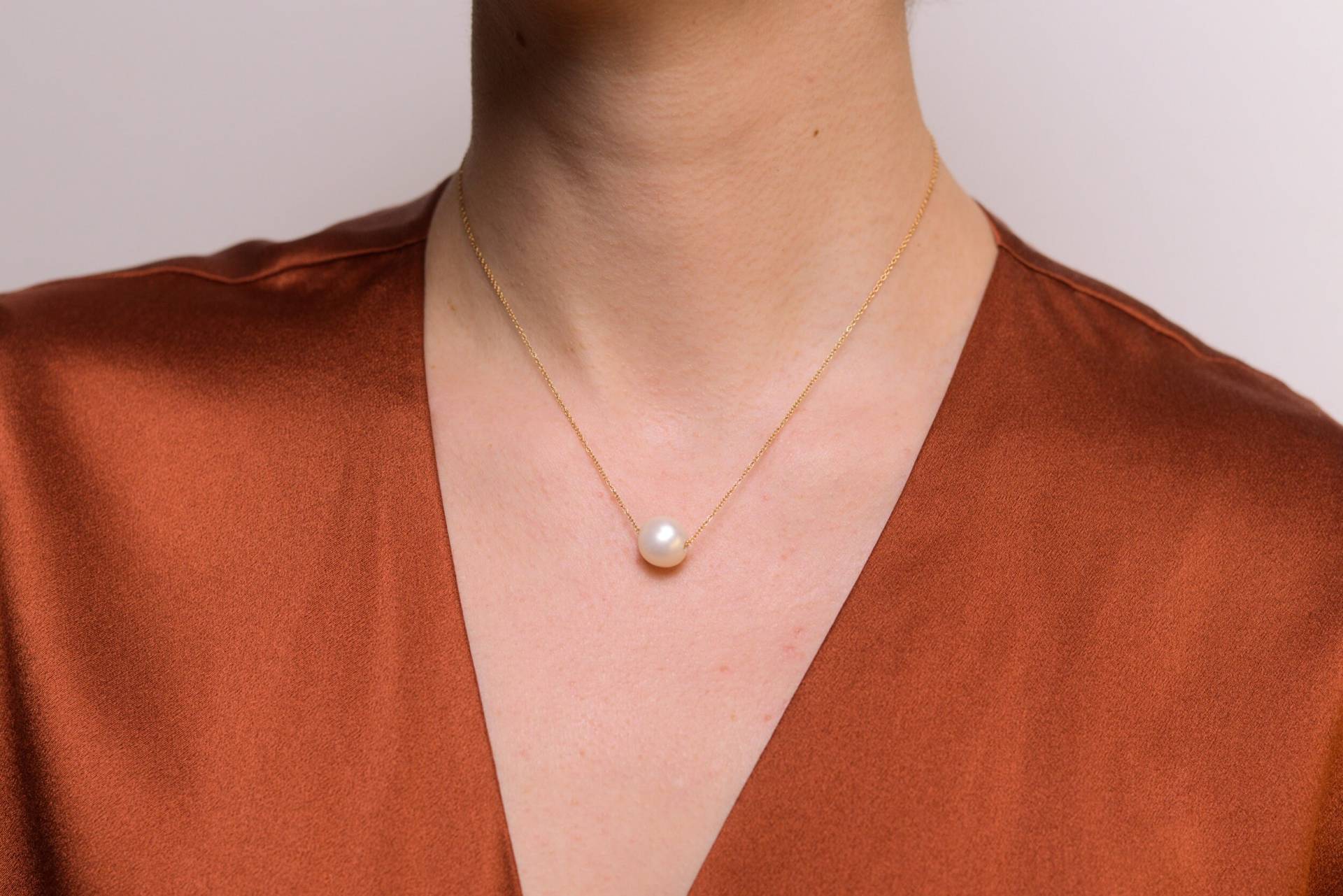 14 Karat Perlenkette - Perle Und Gold Halskette - Gefüllt Zierliche Perlen Statement Halskette von MyrrhJewelry