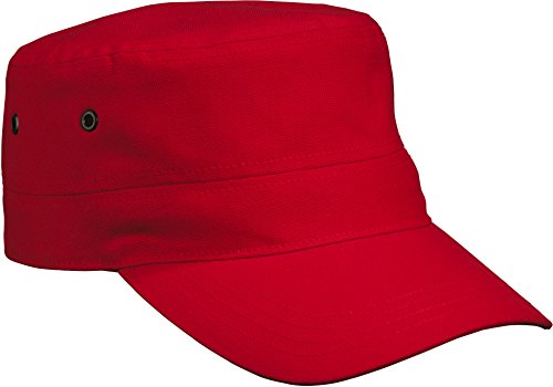 Army Military Cap im Kuba Castro Look in Rot rot von Myrtle Beach