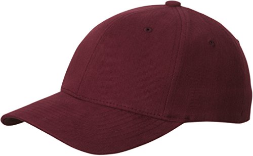 FLEXFIT Basecap "Fullcap" in 2 Größen + 8 Farben Weinrot,S/M ( Small/Medium ) für 56/57 cm Kopfumfang Wine,S-M von Myrtle Beach