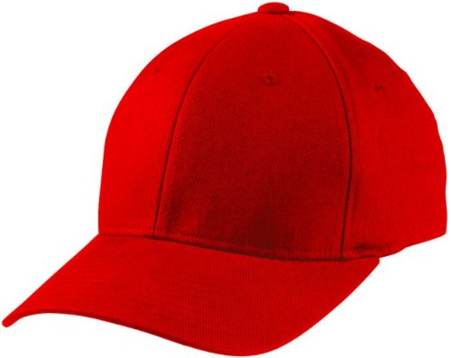 Flexfit ® Fullcap 6 Panel Baseballcap mit geschlossener Rueckseite und Elasthananteil in 13 Farben und 2 Groessen 57/58 cm Kopfumfang Rot,L-XL von Myrtle Beach