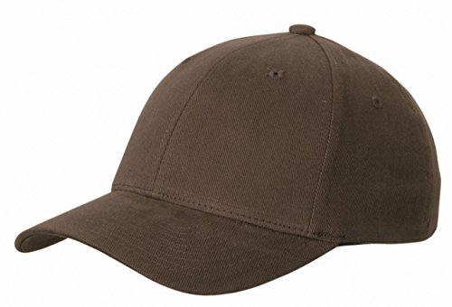 Flexfit ® Fullcap 6 Panel Baseballcap mit geschlossener Rueckseite und Elasthananteil in 13 Farben und 2 Groessen Dunkelbraun, L/XL , 57/58 cm Kopfumfang von Myrtle Beach