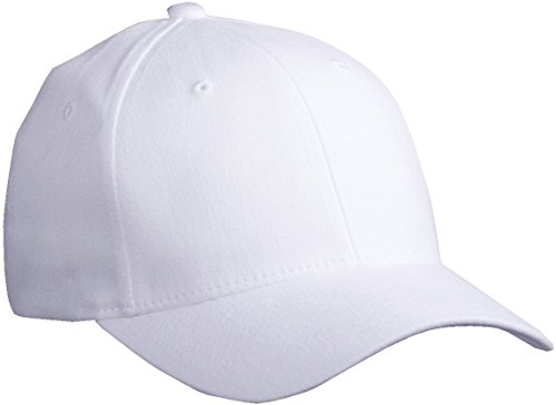 Flexfit ® Fullcap 6 Panel Baseballcap mit geschlossener Rueckseite und Elasthananteil in 13 Farben und 2 Groessen Weiss, L/XL, 57/58 cm Kopfumfang von Myrtle Beach