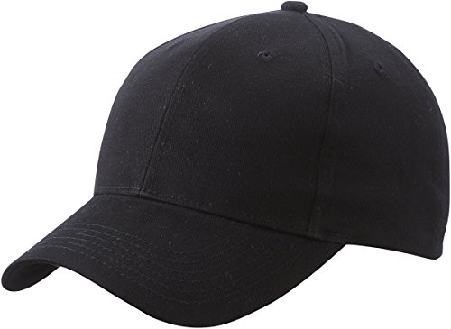 Klassisches 6 Panel Cap mit gebürsteter Oberfläche - Farbe: Black - Größe: One Size von myrtle beach