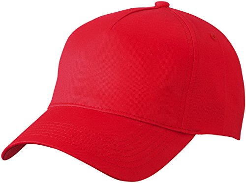 Myrtle Beach 5 Panel Cap mit ungebürsteter Oberfläche MB6117, Farbe:Red;Größe:One Size von myrtle beach