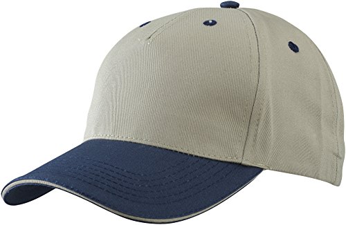 Myrtle Beach 5 Panel Sandwich Cap in Kontrastfarben MB6526, Farbe:Beige/Navy/Beige;Größe:One Size von Myrtle Beach