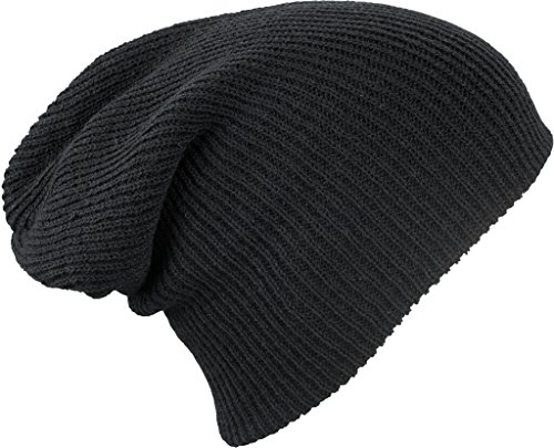 Myrtle Beach Lässige überlange Strickmütze (Black) von Myrtle Beach