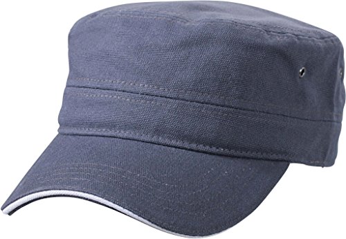 Myrtle Beach Sandwich Cap im Military-Stil aus robustem Baumwollcanvas (anthracite/white) von Myrtle Beach