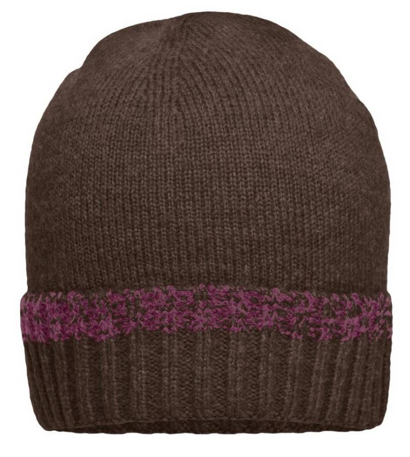 Myrtle Beach Strickmütze Traditional Beanie Melierte Strickmütze mit Krempe MB7116 Effektvolle Akzente durch zweifarbiges Ripp-Design von Myrtle Beach
