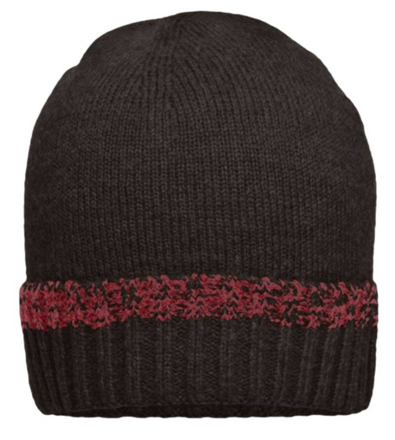 Myrtle Beach Strickmütze Traditional Beanie Melierte Strickmütze mit Krempe MB7116 Effektvolle Akzente durch zweifarbiges Ripp-Design von Myrtle Beach