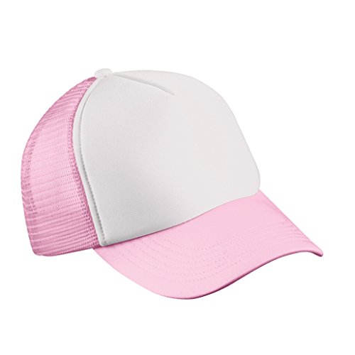 Myrtle Beach Trendiges 5 Panel Mesh Cap in zahlreichen Farbvarianten (White/Baby-pink) von Myrtle Beach