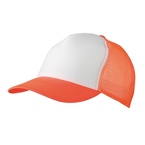 Myrtle Beach Trendiges 5 Panel Mesh Cap in zahlreichen Farbvarianten (White/neon-orange) von Myrtle Beach