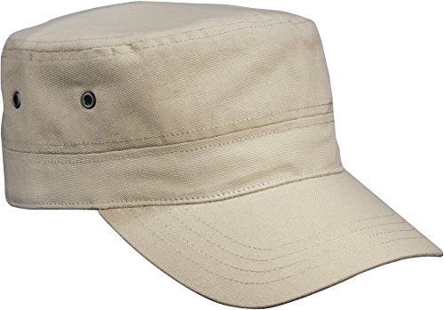 Trendiges Military Army Cap aus robustem Baumwollcanvas, Farbe:Khaki;Größe:One Size one size,Khaki von Myrtle Beach